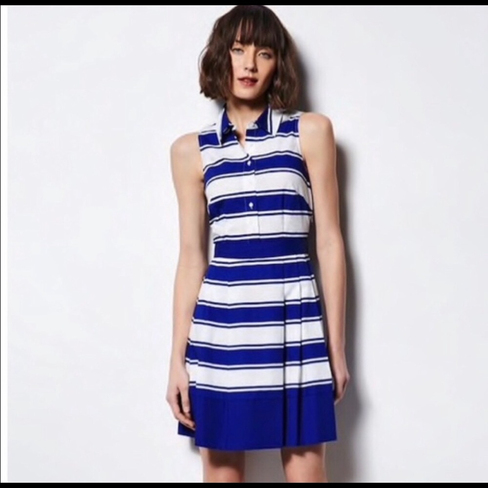 Milly Dress Size 10 DesignNation Stripe Stretch Navy